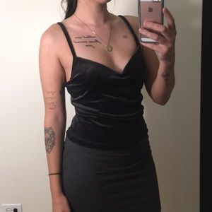 Black Velvet top w/ built-in bra